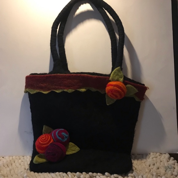 Wool Black Handbag - Picture 1 of 6